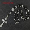 Готическое ожерелье с четками - готические молитвенные четки, ожерелье с пентаграммой, бисерное традиционное готическое ожерелье