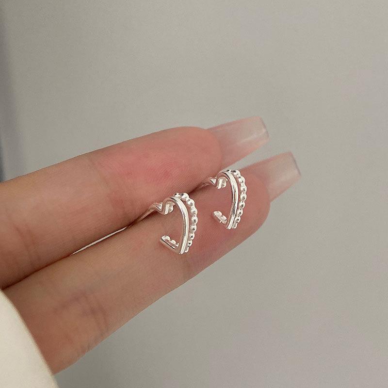 Двухслойные серьги Love Bead Edge в форме сердца Sweet Design Light Luxury Women