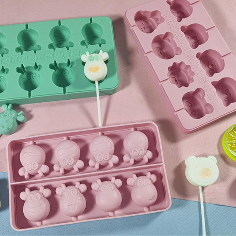 Porous Animal Silicone Lollipop Mold Princess Cheese Stick Making Tool Chocolate Candy Ice Mould Party Snack Children's Day Gift