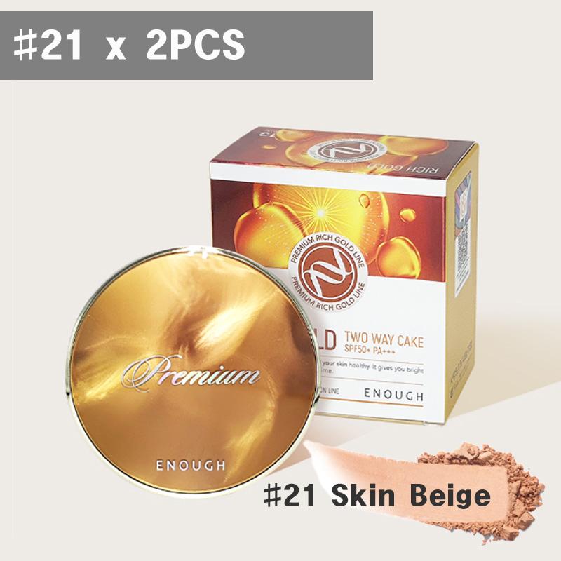 ENOUGH Premium Ultra X10/ 8Peptide/ Rich Gold Two-Way Cake SPF50+ PA+++ with Refill 11g (20 Options)