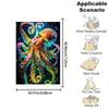 Contemporary Reversible Octopus Print Throw Blanket - Cartoon Themed, All-Season, Non-Woven Polyester, Lightweight, Soft Flannel