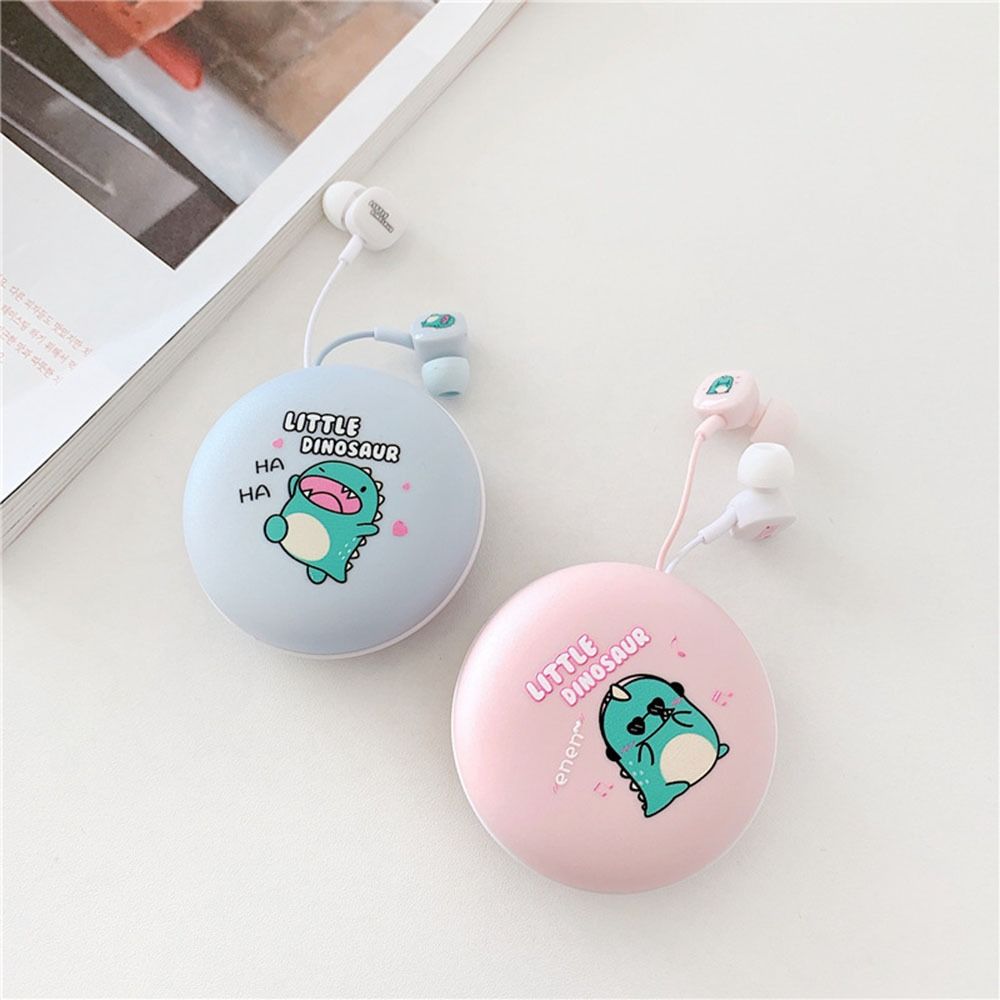 With Storage Box Wired Headphones Dinosaur Earplugs Exquisite Wired Headset  Videos