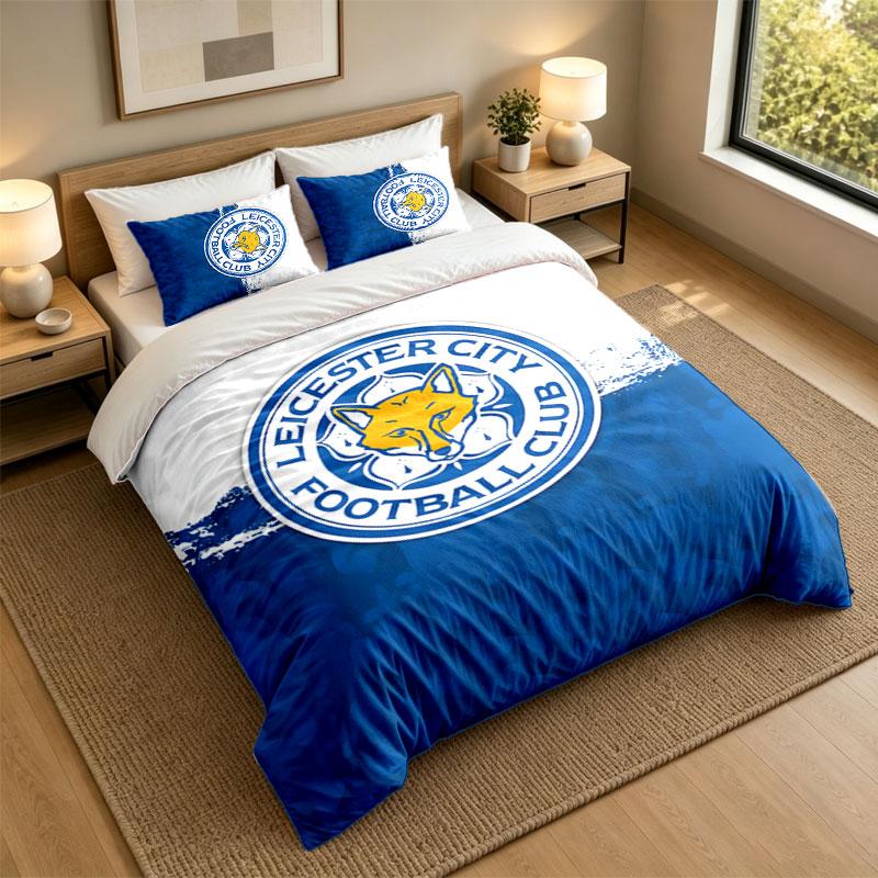 3Pcs Bedding SetLeicester City Soft Bed Sheet and Two Pillowcases Home Bedroom Decor