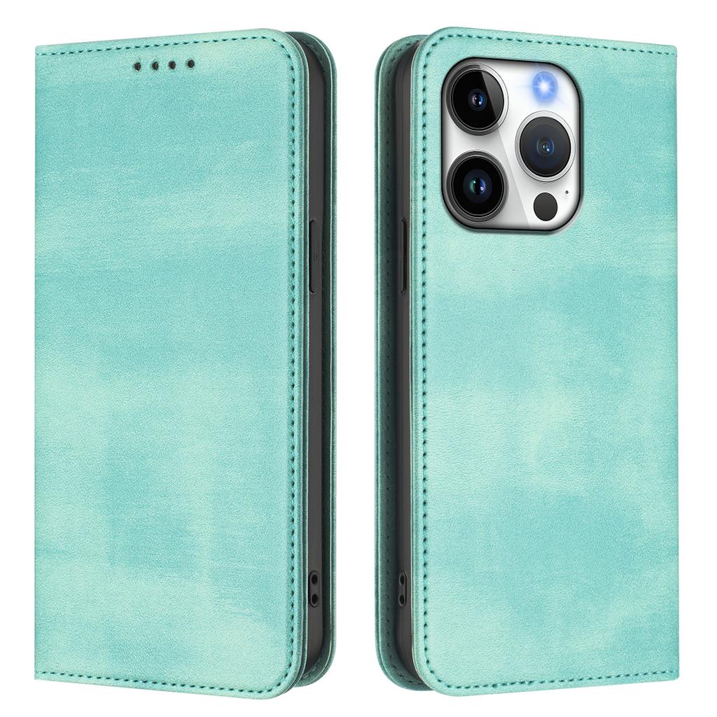 For iPhone 16 Pro Wallet Cases Retro Texture RFID Blocking Leather Phone Cover