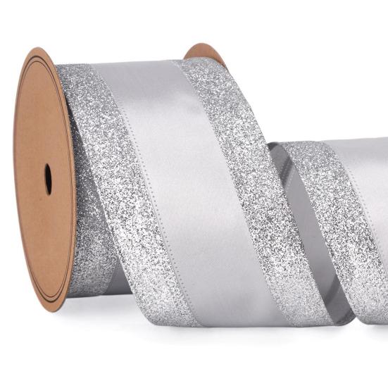 Yousheng 1 рулон 10 ярдов 2,5 дюйма Рождественская лента блестящая подарочная упаковочная лента яркий цвет рождественская елочная лента DIY поделки для украшения дома