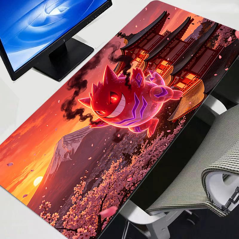 Mouse Pad Gengar Pokemon Pikachu Gamers Large Computer Game Mousepad Desk Mat rug Keyboard Rubber Durable cherry blossom Carpet