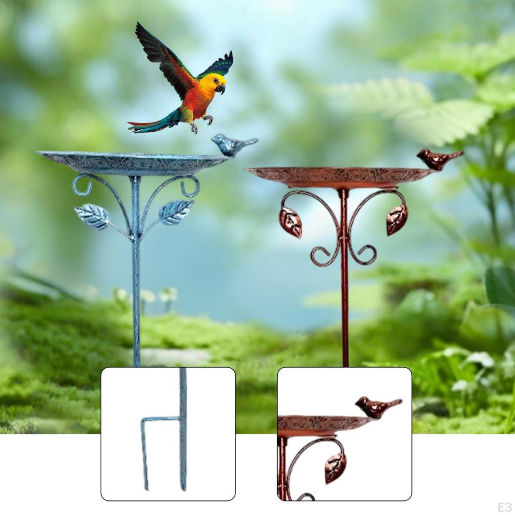 Outdoor Bird Feeder Bath Retro Decorative Weatherproof Water Bowl Birdbath for Garden