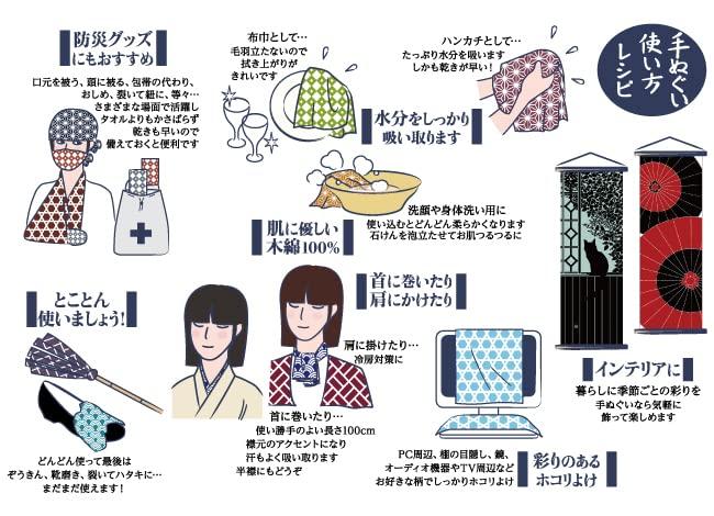 Dyeing Anbo Tenugui Authentic Dyed Cotton Tokuoka Made In Japan 35cm X 100cm "Baseball Blue" 100%