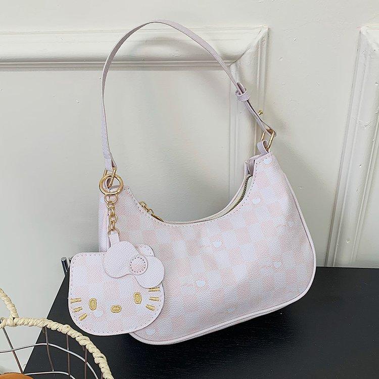 Cute KT Cat Crescent Armpit Bag Korean Chic Single Shoulder Crossbody Bag for Women KTB