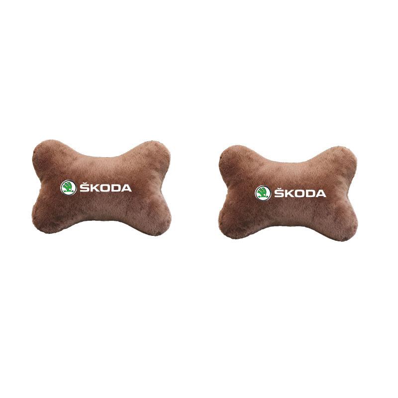 drxhs8 For Skoda Rapid Kodiaq Superb Fabia Octavia A7 Kamiq Yeti Car Headrest Neck Support Seat Soft Neck Pillow Auto Accessories