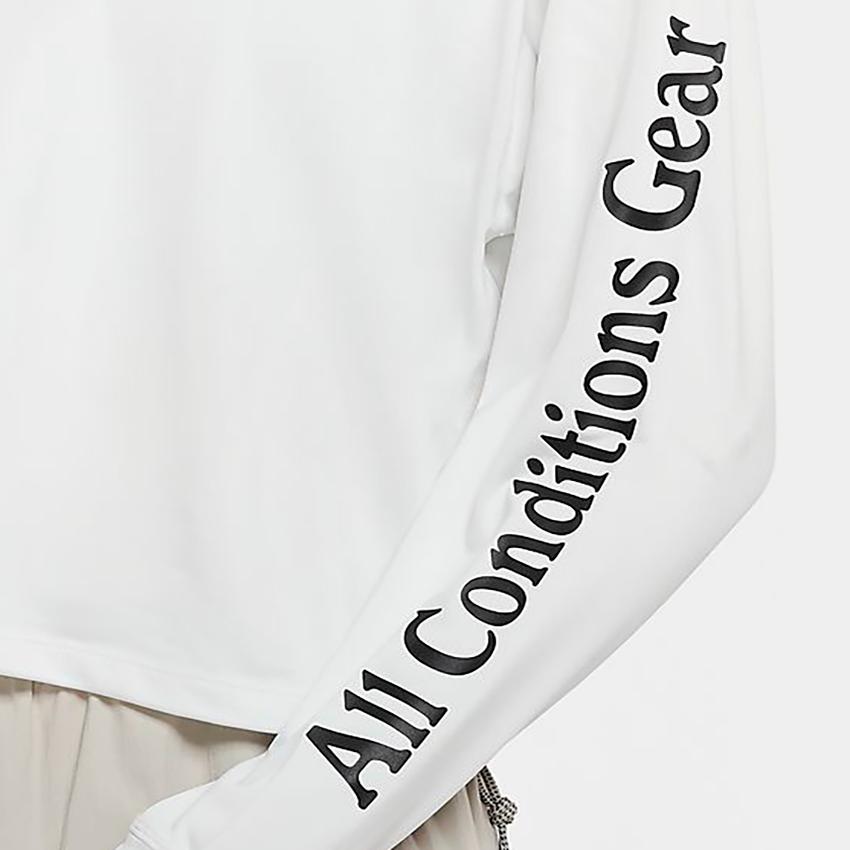 Nike Футболка с круглым вырезом и длинным рукавом с надписью ACG Series, женские топы, белая CK6883-100