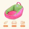 Pet Nest Bed Cartoon Style Striped Plaid Print Non-Slip Bottom Small-Medium Dogs Cats Nest Three-sided Embrace Pet Bed