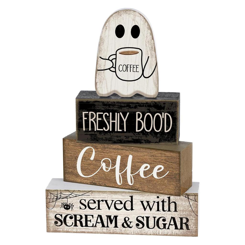 4Pcs Football Table Decorations Football Tiered Tray Decor Sport Game Centerpiece Sign Decorative Rugby Stack Block Gift for Fans Club Tailgate