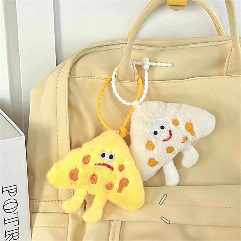Cute Cheese Keychain Cartoon Plush Doll Toy Keychain Student Bag Pendant Hanging Decorative Gift