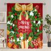 2 Pieces - Winter Christmas Decoration Printed Curtain - Polyester Material - Suitable for Bedroom, Living Room, Study