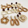 Dongdaemun Handmade Retro Rattan Earrings - Natural Woven Log Design for Women