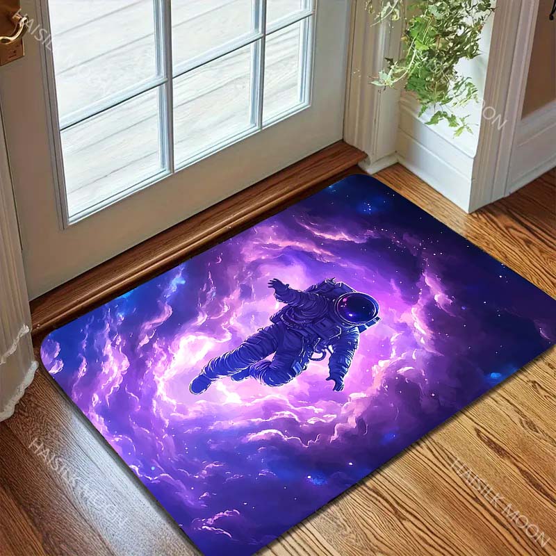 Multiple sizes Astronaut floating in purple nebula Carpet for Living Room Bedroom Home Decor Rug Non-slip Floor Mat Luxury Gift