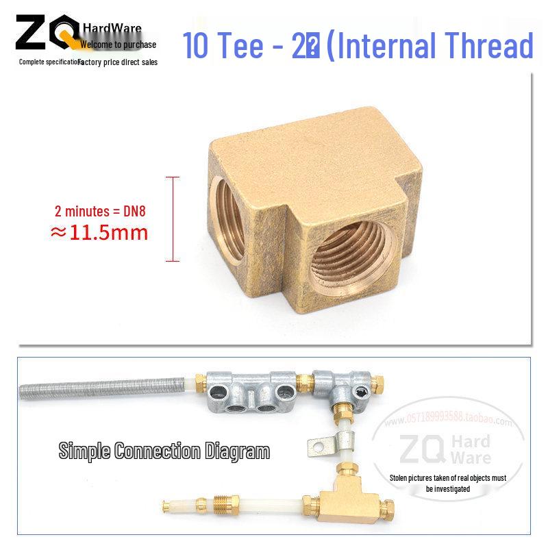 Oil Circuit Distributor Set: Nylon Tube, Copper Double-Ended Plug, Bushing, Inner Snap Ring (810x1 to 1/4), 68mm.