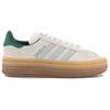 adidas Кроссовки Gazelle Bold Молочно-белые Серебристый Металлик Зеленый Женские Кремовые Студенческий-зеленый JI0328