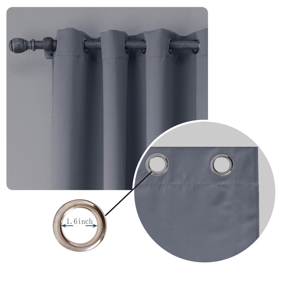 Opaque Curtains with Eyelets, Thermal Curtains, Heat Protection, Blackout Curtains