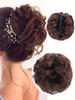 Синтетический пучок-клобук на заколке темно-коричневый 6-дюймовый клип на волосы волнистый кудрявый пучок-хвост накладной парик для женщин