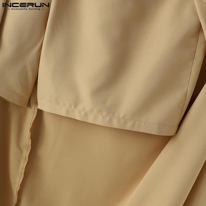 INCERUN Men Solid Color Zipper Up Belted Shorts Skirts Irregular Kilts