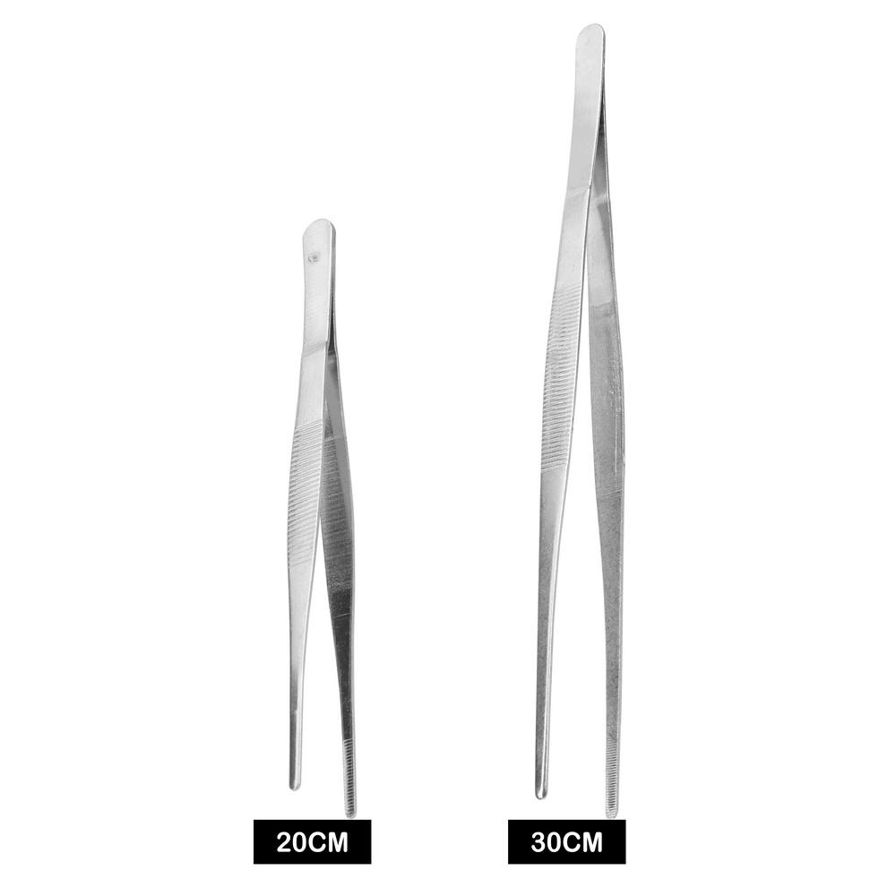 DIYWORK Нержавеющая сталь Дом Медицинский Сад Кухня Инструмент для барбекю Зубчатый пинцет Прямой пинцет Длинные щипцы для барбекю Пищевые щипцы 20 см/30 см