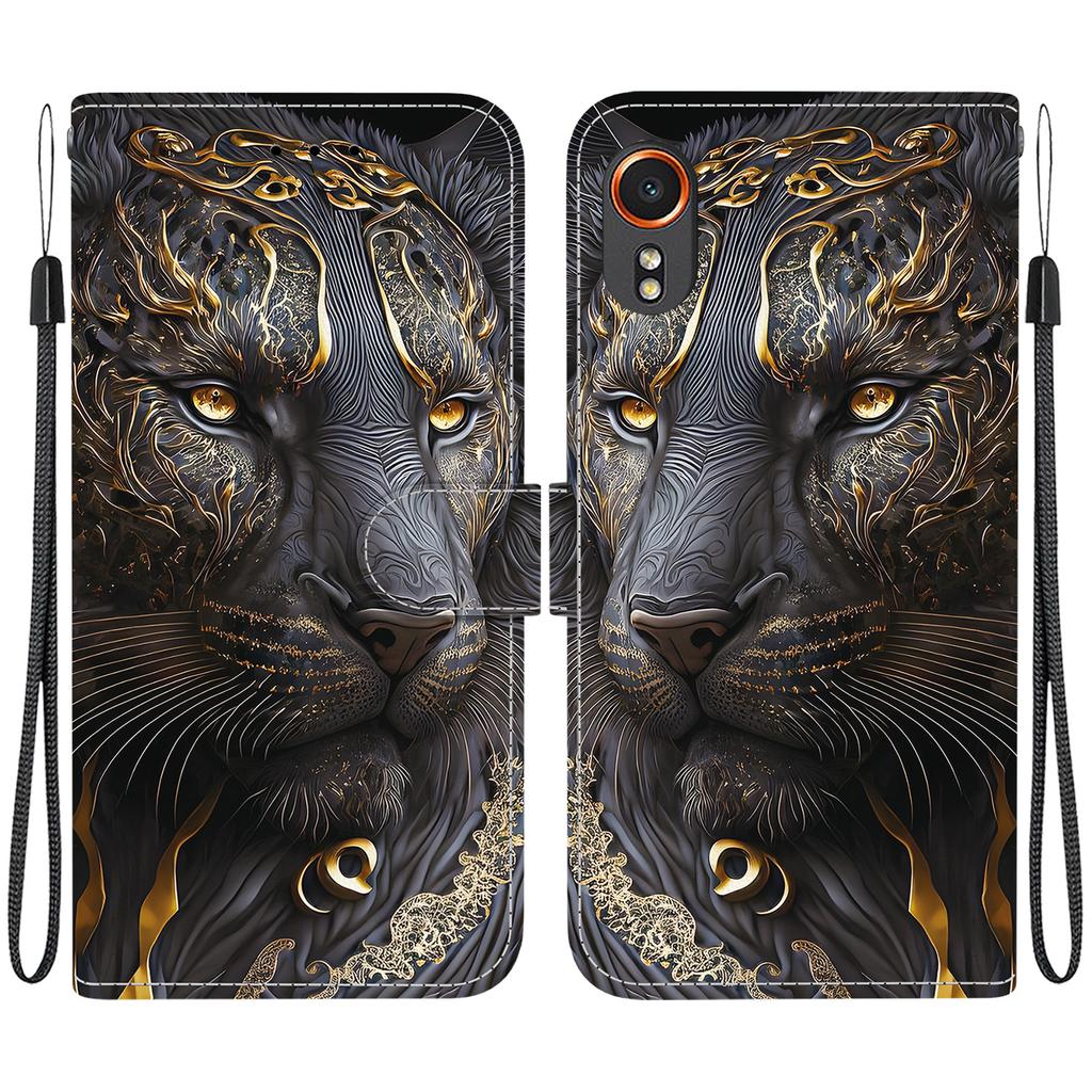 Чехол-книжка из искусственной кожи ручной работы для Samsung Galaxy XCover7 (SM-G556B/G556BU1)- Противоскользящий ударопрочный чехол с ремешком на запястье и дизайнами в виде сердец/роз и кошек