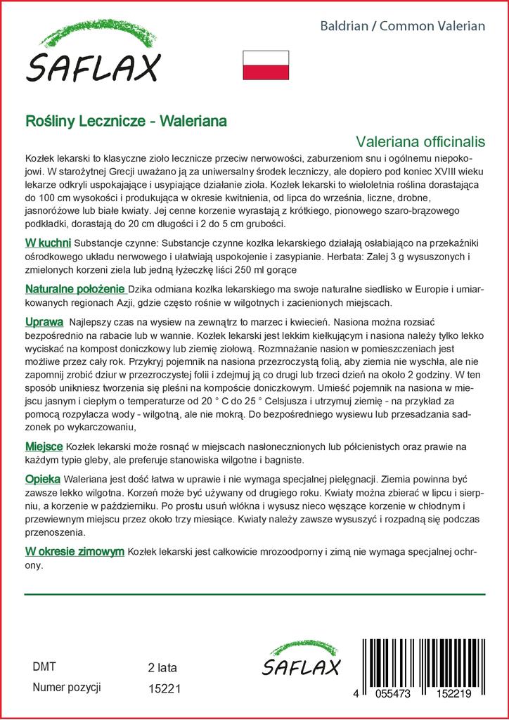 SAFLAX Garden in the Bag - Валериана обыкновенная - 200 семян - С субстратом в подходящем стоячем пакете - Valeriana officinalis