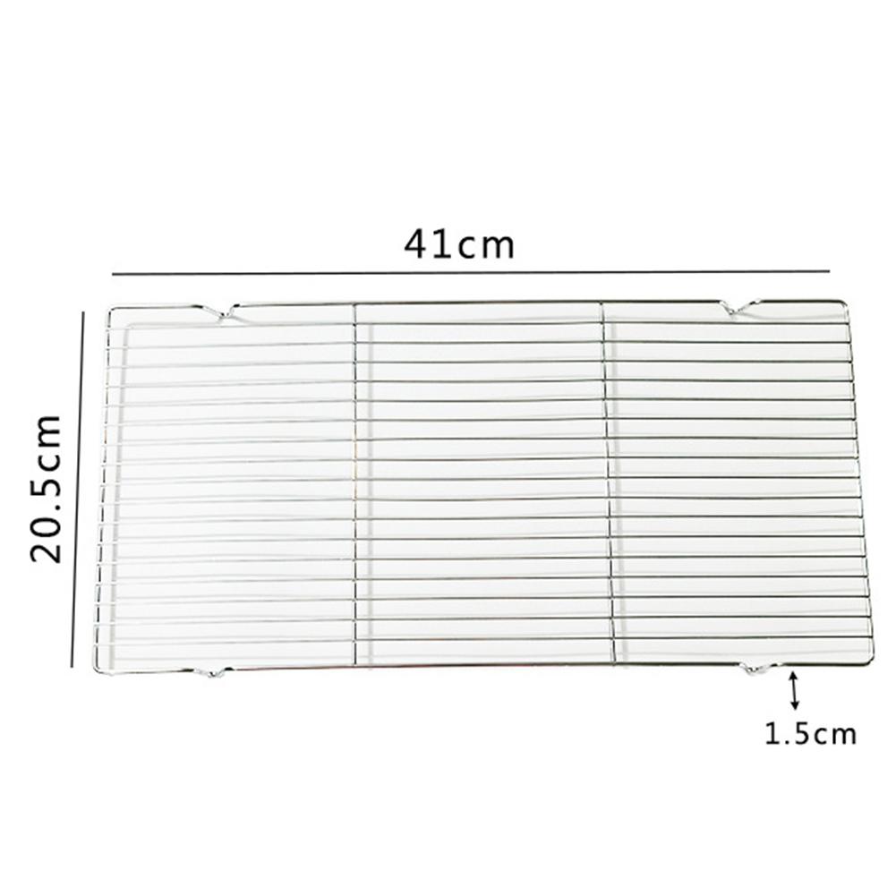Stainless Steel Mat Net Grid Shape Rectangle Grill Grilling Mesh Net BBQ Tools Grill Mesh Net 30*20.5*1.5cm/41*20.5*1.5cm Parts