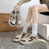Повседневные кроссовки на толстой платформе для женщин, удобная нескользящая обувь для ходьбы, легкие кроссовки на шнуровке для бега, женские теннисные туфли из искусственной кожи