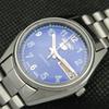 USED VINTAGE SEIKO 5 AUTOMATIC 6349A JAPAN MENS D/D BLUE WATCH 608e-a315956-2 SKU608e-a315956