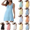 Summer Dresses For Women Vacation Beach Sleeveless Dress Casual Wrap Boho Dress Swing Flowy Sundress