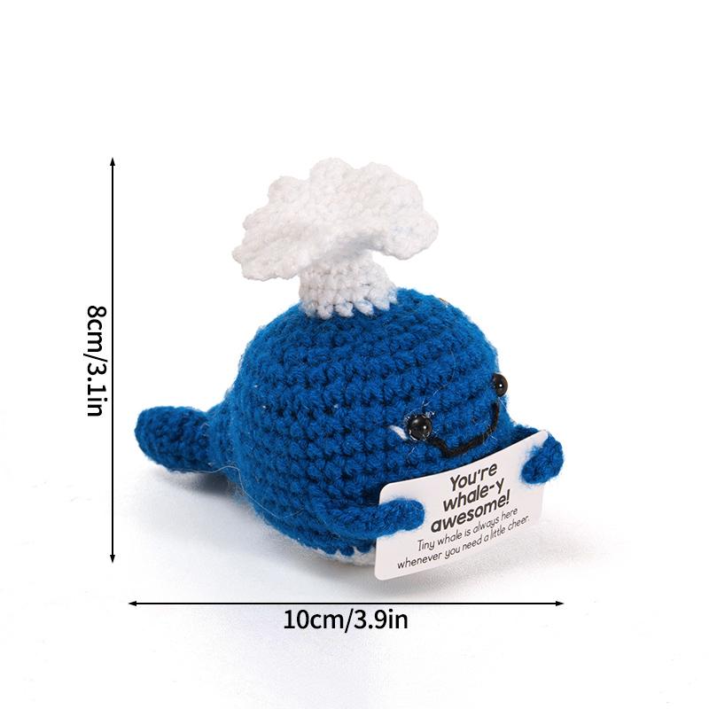 Positive Mini Animals Doll Crochet Bee Doll With Card Handmade Knitted Animals Inspirational Doll Thank You Gift For Women Men