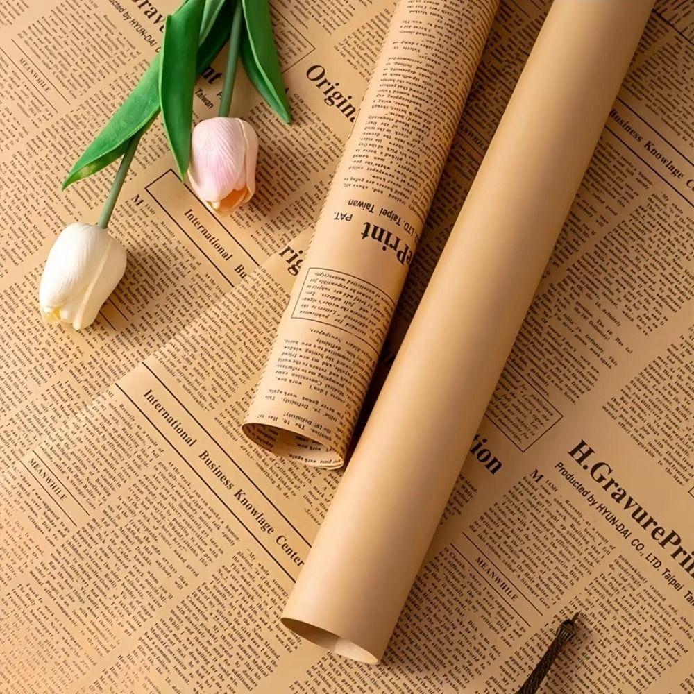 45Pcs Vintage Newspaper Wrapping Paper Double Sided Gift Wrapping Paper  Valentine's Day