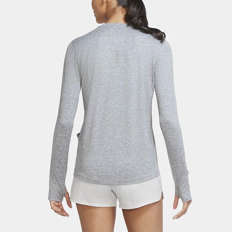 Nike Running Dri-Fit Long Sleeve T-Shirt Women Tops Grey CU3278-084
