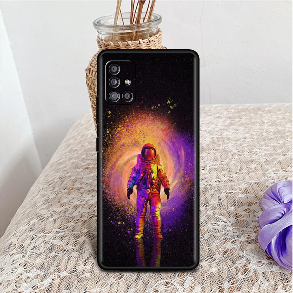 Чехол для Samsung Galaxy A52 A12 A51 A32 A71 A21s A22 A11 A02s A03 A23 A13 A53 A41 A31 A72, мягкий чехол для телефона, крутой одинокий космонавт