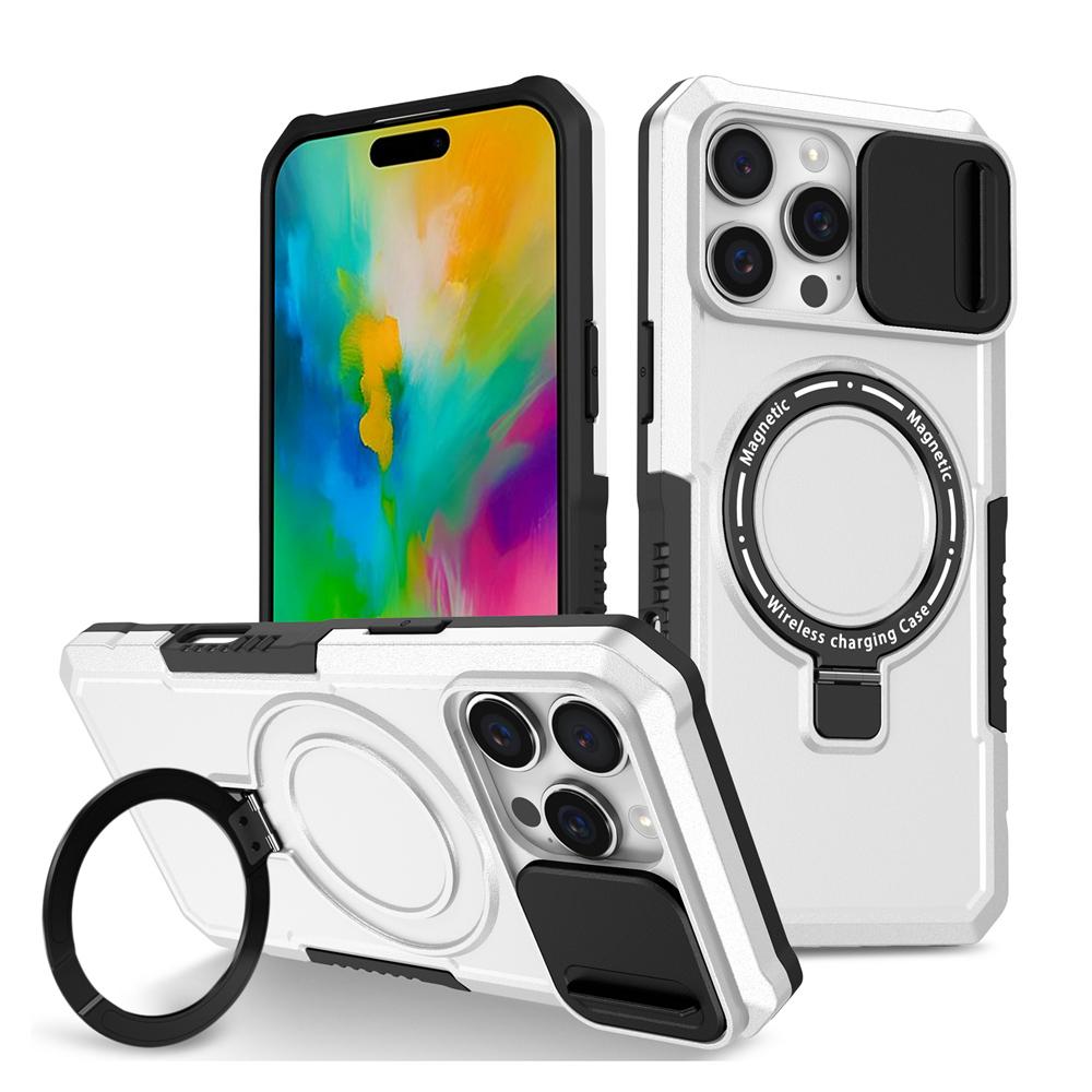 KEYSION Чехол-подставка с магнитным кольцом для MagSafe для iPhone 16 Pro Max Slide Camera Protection Противоударный чехол для телефона iPhone 16