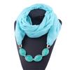 1Pcs Cotton Linen Necklace Scarf Resin Pendant Head Scarves  Costume Bead Decoration Accessories