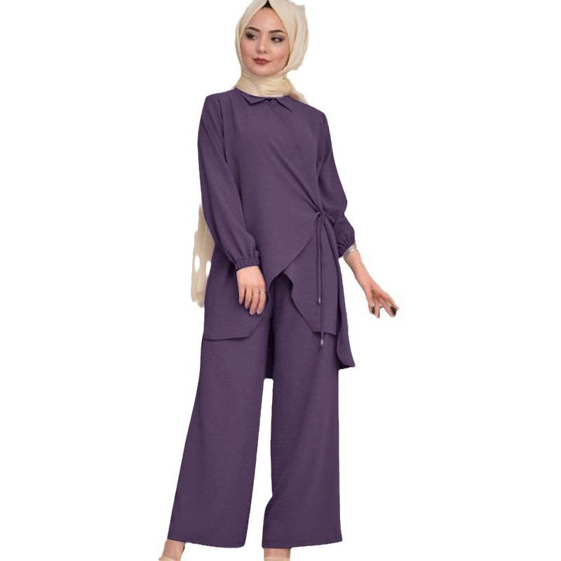 Autumn 2025 European & American Women's Loose Casual Muslim Fashion Two-Piece Set