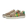 GUCCI ACE Fake/Not Canvas Print Low Top Sneaker Women's Brown 636359 2GC10 8260