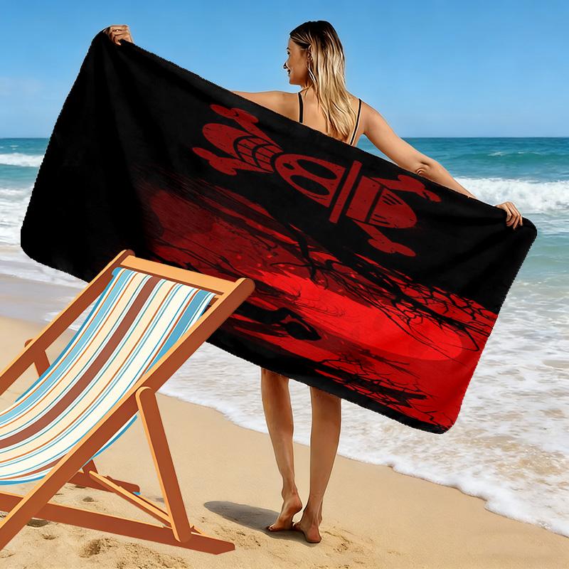 Skull Crossbones: Moon Mystery beach towel Outdoor camping beach seaside Outdoor pool towel swim printing Comfort beach Fashion