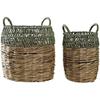 Basket Set - DKD Home Decor - Standard - Rattan - Green - 33x33x40 Cm
