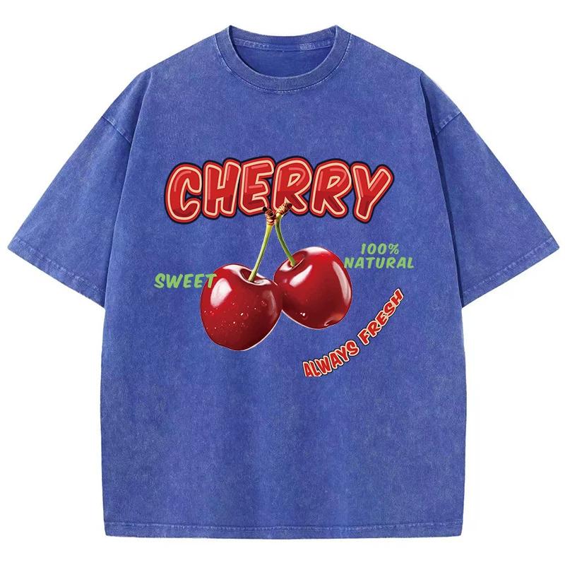 Уличные женские футболки с принтом Sweet Cherry Aways Fresh, с коротким рукавом, из удобного хлопка, оверсайз