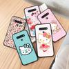 AH38 Прекрасный чехол Hello Kitty Black для iPhone 16 15 Plus 14 13 12 11 Pro 8 7 6S SE 5S X XR XS Max Realme C30 C33 C31 9I Huawei Y8P Y9 Sofe Cover