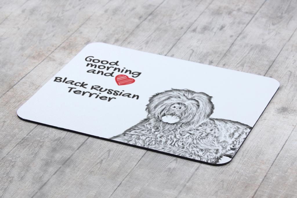 Black Russian Terrier, Chornyi Terrier - mouse pad with print, personalized dog-themed mouse pad, unique gadget for an office worker by Art-Dog brand