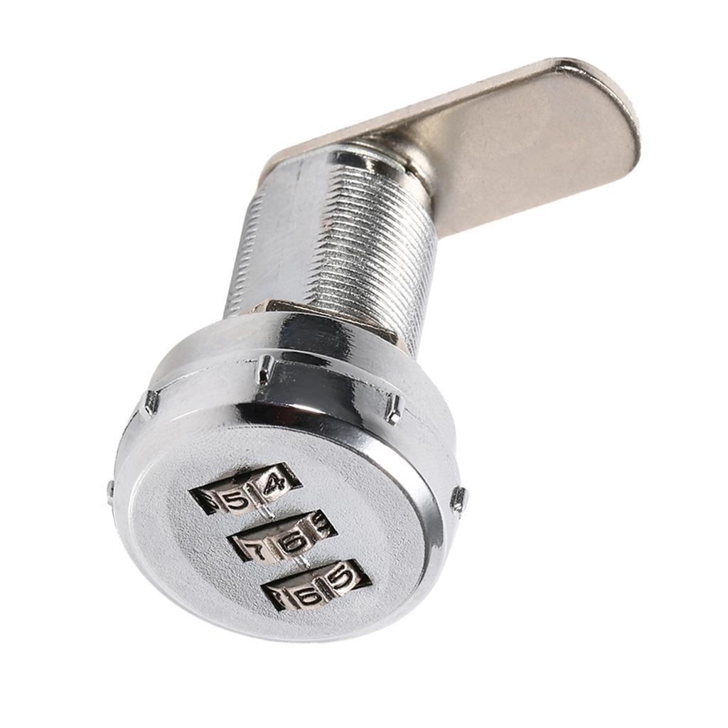 3 Digit Code Combination Cam Cabinet Silver Stainless Steel Convenient Password Security Coded Lock