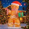 7.87FT Inflatable Toy Gingerbread Man Candy Cane Gift with LED Lit Xmas Yard Lawn Party Decoration Christmas Home Supplies Gift
