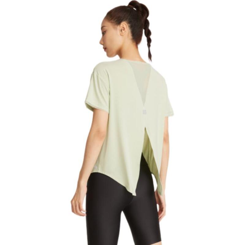 Decathlon Свободная быстросохнущая однотонная футболка женская травянисто-зеленая