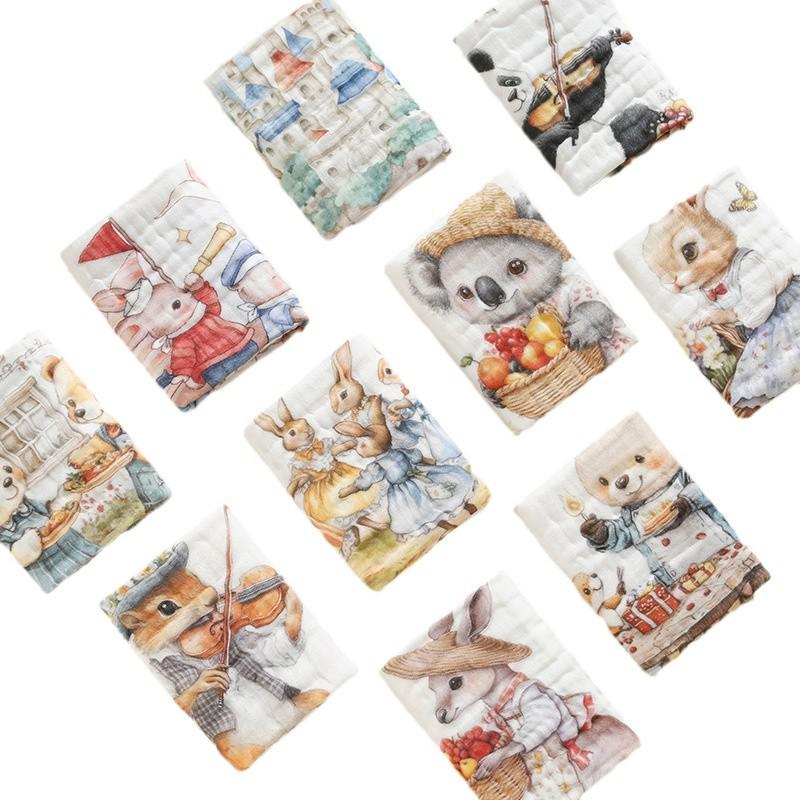 7A Антибактериальная детская салфетка из чистого хлопка - Шестислойная марля, Класс A, Полотенце для новорожденных и детей